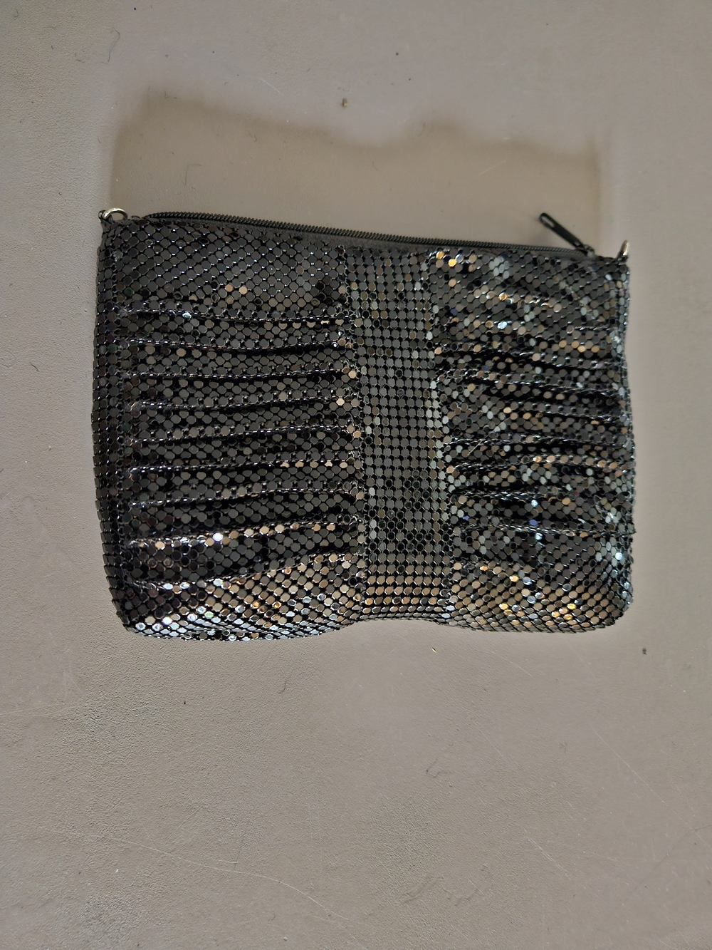 Sequin Evening Clutch Bag - Black